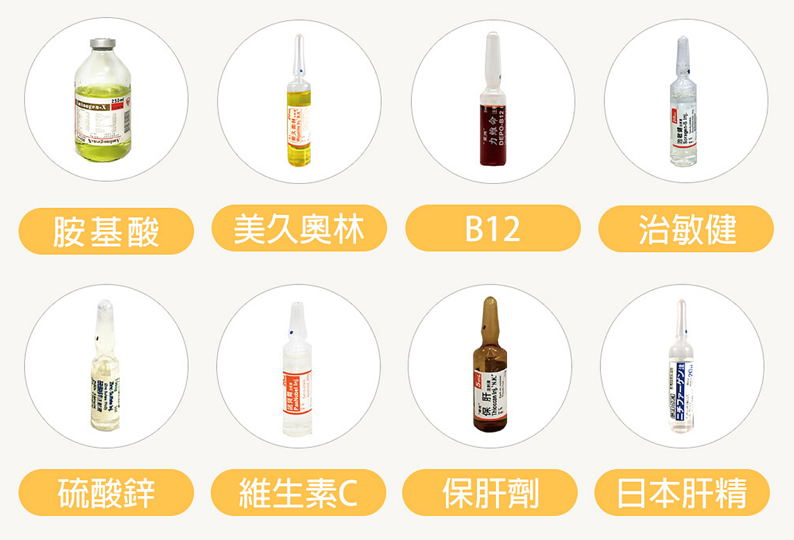 韓后醫美 好體質好代謝點滴 胺基酸+美久奧林+B12+治敏健+硫酸鋅+維生素C+保肝劑+日本肝精